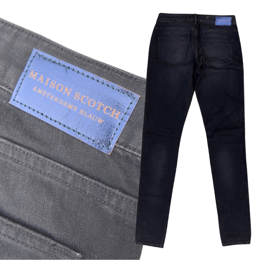 Maison Scotch Parisienne Skinny Jean Leather Patchwork - Picture 5 of 13